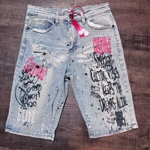 Men's Distressed Denim Shorts